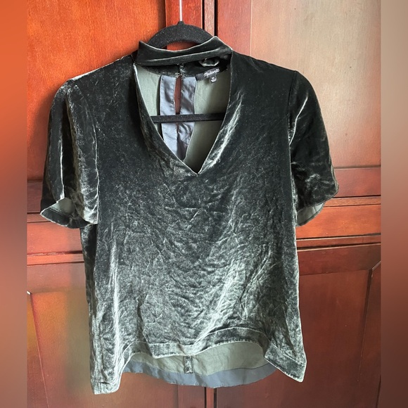 Madewell Choker Velvet Tee XS in Gray/green - Picture 4 of 12